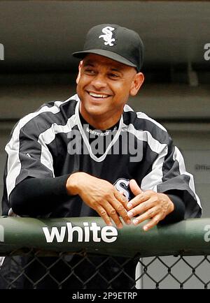 13 April, 1995: Seattle Mariners infielder Joey Cora (28) posses for a  photograph during Mariners team photo day held at the Peoria Sports Complex  in Peoria Arizona. (Photo By John Cordes/Icon Sportswire) (