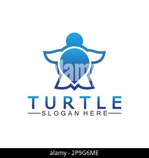 Turtle icon, Sea turtle vector illustration, Logo for buttons, websites, mobile apps and other design needs Stock Vector