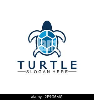 Turtle icon, Sea turtle vector illustration, Logo for buttons, websites, mobile apps and other design needs Stock Vector