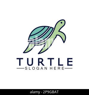 Turtle icon, Sea turtle vector illustration, Logo for buttons, websites, mobile apps and other design needs Stock Vector