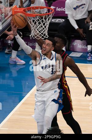 Atlanta Hawks forward Saddiq Bey drives against the Charlotte