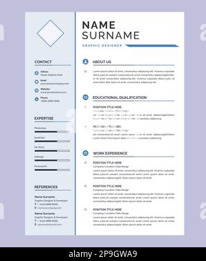 Resume template. Modern clean design layout for corporate managers ...