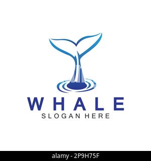 whale tail logo vector illustration design. Whale tail graphic icon Stock Vector