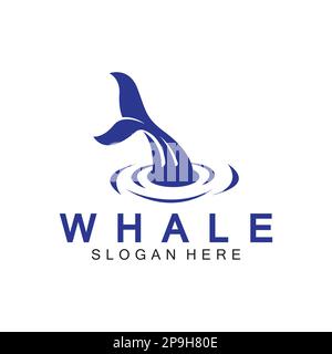 whale tail logo vector illustration design. Whale tail graphic icon Stock Vector