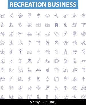 Recreation business line icons signs set. Design collection of ...