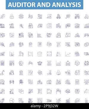 Auditor line icons signs set. Design collection of Auditor, Assessor ...