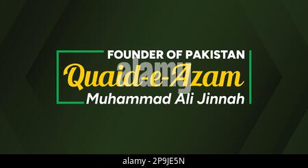 Founder of Pakistan, Quaid-e-azam Muhammad ALi jinnah, Leader Stock Vector