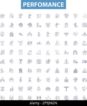 Perfomance line icons signs set. Design collection of Performance ...
