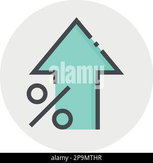 Growth profit icon in flat style. Percentage arrow up and down vector illustration on isolated background. Finance interest rate sign business concept Stock Vector