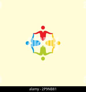Team Work Logo Vector. Human Logo. People Abstract Icon Stock Vector