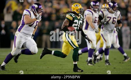 Apr 27, 2006; Bloomington, MN, USA; Minnesota Vikings unveil new uniforms  on Thursday at the Mall of America. Matt Birk, 78, in the new home uniform  and Kevin Williams, #93 (back right)