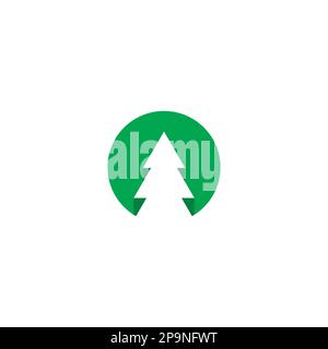 pine logo design silhouette icon vector. pine tree logo Stock Vector