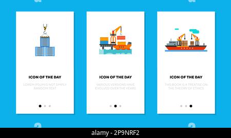 Shipment flat icon set Stock Vector