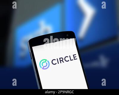 Suqian, China. 11th Mar, 2023. SUQIAN, CHINA - MARCH 11, 2023 - Illustration: Encrypted payment company Circle, Suqian, Jiangsu, China, March 11, 2023. Crypto payments company Circle: Still has $3.3 billion of its $40 billion USDC reserves in Silicon Valley banks. (Photo by CFOTO/Sipa USA) Credit: Sipa US/Alamy Live News