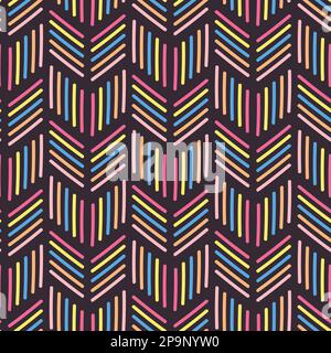 Vibrant Herringbone Chevrons Vector Repeat Pattern Background Design Stock Vector