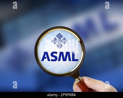 Suqian, China. 11th Mar, 2023. SUQIAN, CHINA - MARCH 11, 2023 - Illustration: ASML, March 11, 2023, Suqian, Jiangsu, China. A number of contractors for Dutch lithography giant ASML are said to be considering setting up shop in South-East Asia. (Photo by CFOTO/Sipa USA) Credit: Sipa US/Alamy Live News
