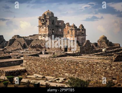 Rana Kumbha Palace from inside the Chittorgarh Fort in Rajasthan, India. Stock Photo