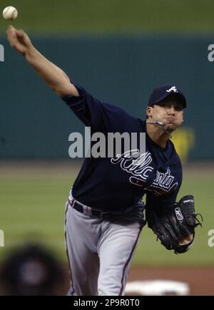 Atlanta Braves' Charlie Morton pitches in the first inning during their MLB  baseball game against the Los Angeles Angeles, Saturday, June 14, 2008 in  Anaheim, Calif. (AP Photo/Gus Ruelas Stock Photo - Alamy