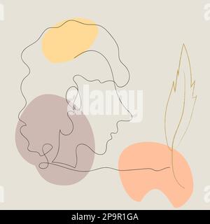 portrait of a man in the style of boho poet Stock Vector