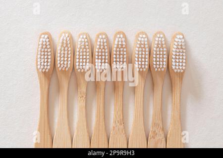 Close-up of toothbrushes on a white background Stock Photo