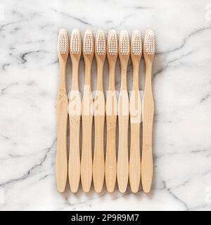 Close-up of toothbrushes on a white background Stock Photo
