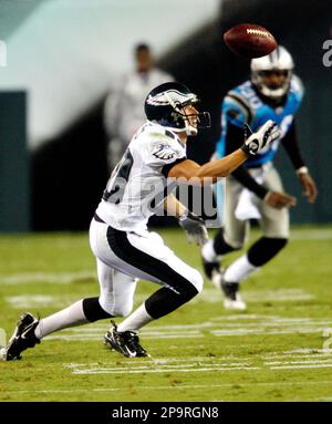 Philadelphia Eagles Kevin Curtis celebrates his touchdown on a 61-yard pass  in the first half of the football game with the Detroit Lions Sunday, Sept.  23, 2007, in Philadelphia. The Eagles are