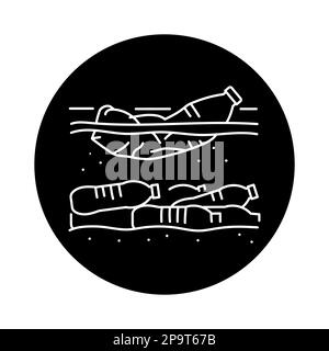 Microplastics granules black line icon. Ecology pollution. Pictogram ...