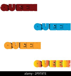 King Queen Text Effect Stock Vector