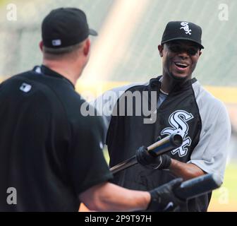 Chicago White Sox's Ken Griffey Jr. steps into the batters box