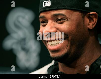 Chicago White Sox player Ken Griffey Jr, runs the bases during batting  practice before a MLB game between the Kansas City Royals and Chicago White  Sox at Kauffman Stadium in Kansas City