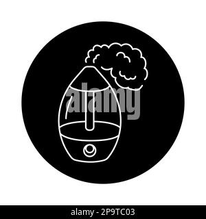Humidifier with steam color line icon. Household appliance Stock Vector