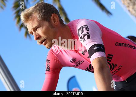 Danish Magnus Cort Nielsen of EF Education-EasyPost pictured at the start of stage 7 of the 81st edition of the Paris-Nice eight days cycling race, 142,9km from Nice to Col de la Couillole, France, Saturday 11 March 2023. BELGA PHOTO DAVID PINTENS Stock Photo