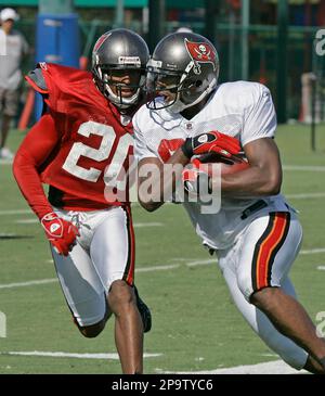 Tampa Bay Buccaneers' wide receiver Paris Warren (82) is tackled