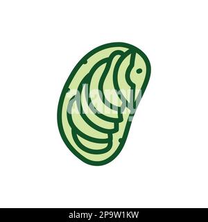 Toast with chopped avocado color line icon. Vegetarian product. Vector illustration Stock Vector