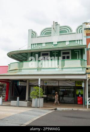 Art deco building in City Centre, Adelaide Street, Maryborough, Queensland, QLD, Australia Stock Photo