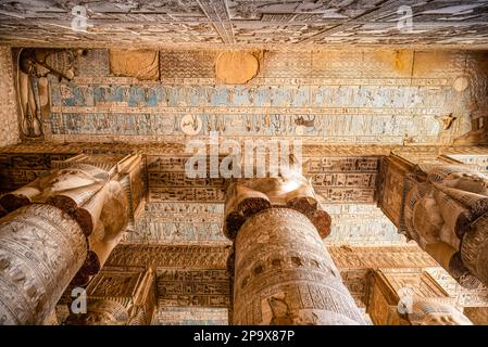 Inside Temple of Hathor, Dendera, Egypt Stock Photo - Alamy