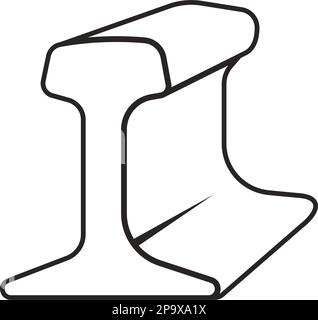 steel metallurgical beam profile symbol vector icon illustration Stock Vector