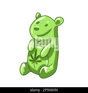 bag with marmalade with cannabis. marmalade vector bears Stock Vector