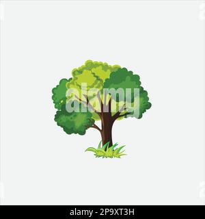 Realistic Trees Isolated on White Background. Stock Vector