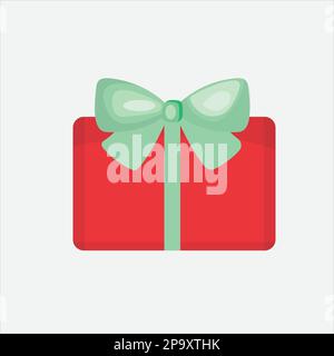 red color gift-box vector art Stock Vector