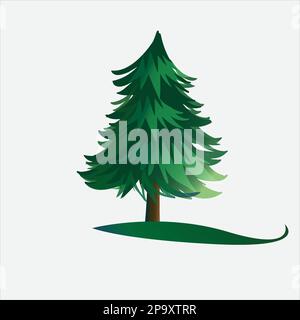 Realistic Trees Isolated on White Background. Stock Vector