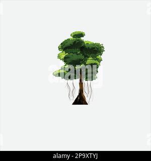 Realistic Trees Isolated on White Background. Stock Vector