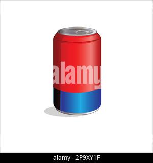 plastic bottle and aluminum can of water and sweet soda. Stock Vector
