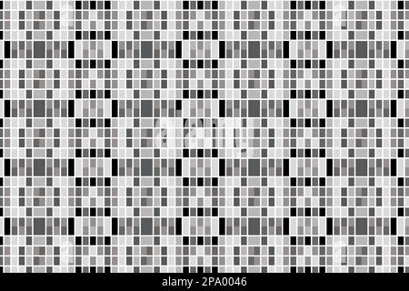 Black and white Pixels Pixelated Seamless Pattern Background Design, Small Blocks Seamless Pixels Pattern Stock Photo