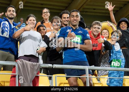 Wellington, New Zealand. 11th Mar, 2023. Wellington Hurricanes vs Auckland Blues at Sky Sport Stadium in Wellington, New Zealand. Super Rugby. Blues win 25-19. (Joe Serci - SPP) Credit: SPP Sport Press Photo. /Alamy Live News Stock Photo