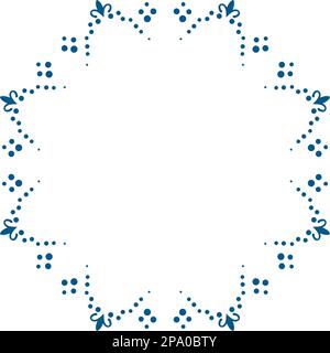 Round frame, Made from dots and ornamental design element, Vector template Stock Vector