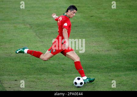 Portugal's Cristiano Ronaldo kicks the ball during the