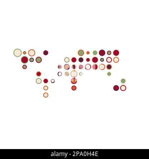 World Map Silhouette Pixelated generative pattern illustration Stock Vector