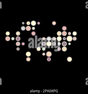 World Map Silhouette Pixelated generative pattern illustration Stock Vector