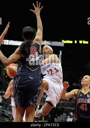 Atlanta Dream guard Betty Lennox (22) heads to the other end of